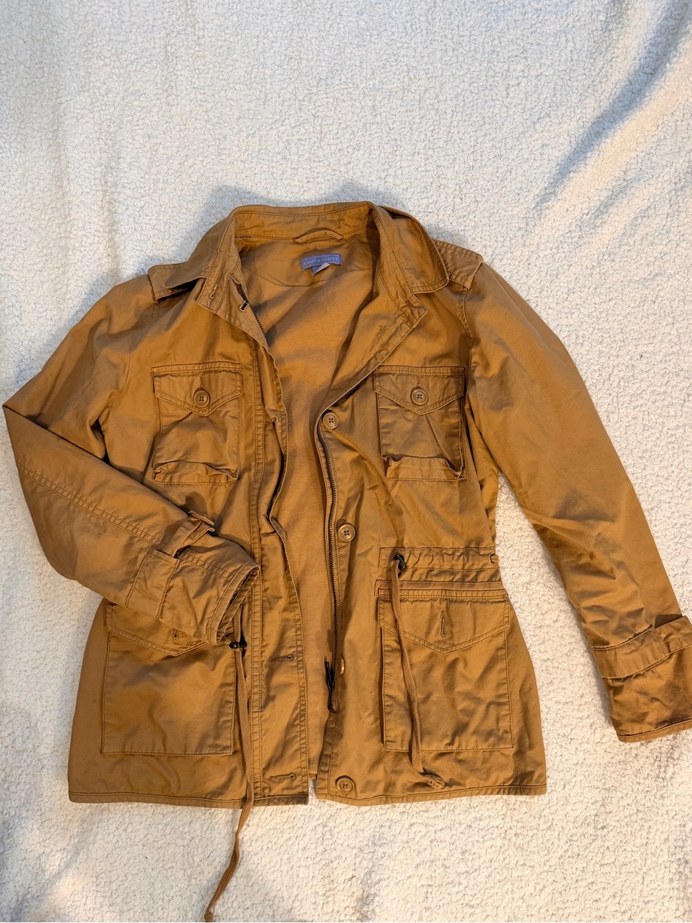 Laura Scott Tan Button-Front Jacket
